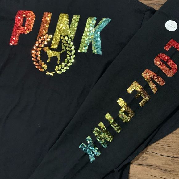 VS PINK OMBRÉ BLING RAINBOW OUTFIT SET L - Picture 6 of 12